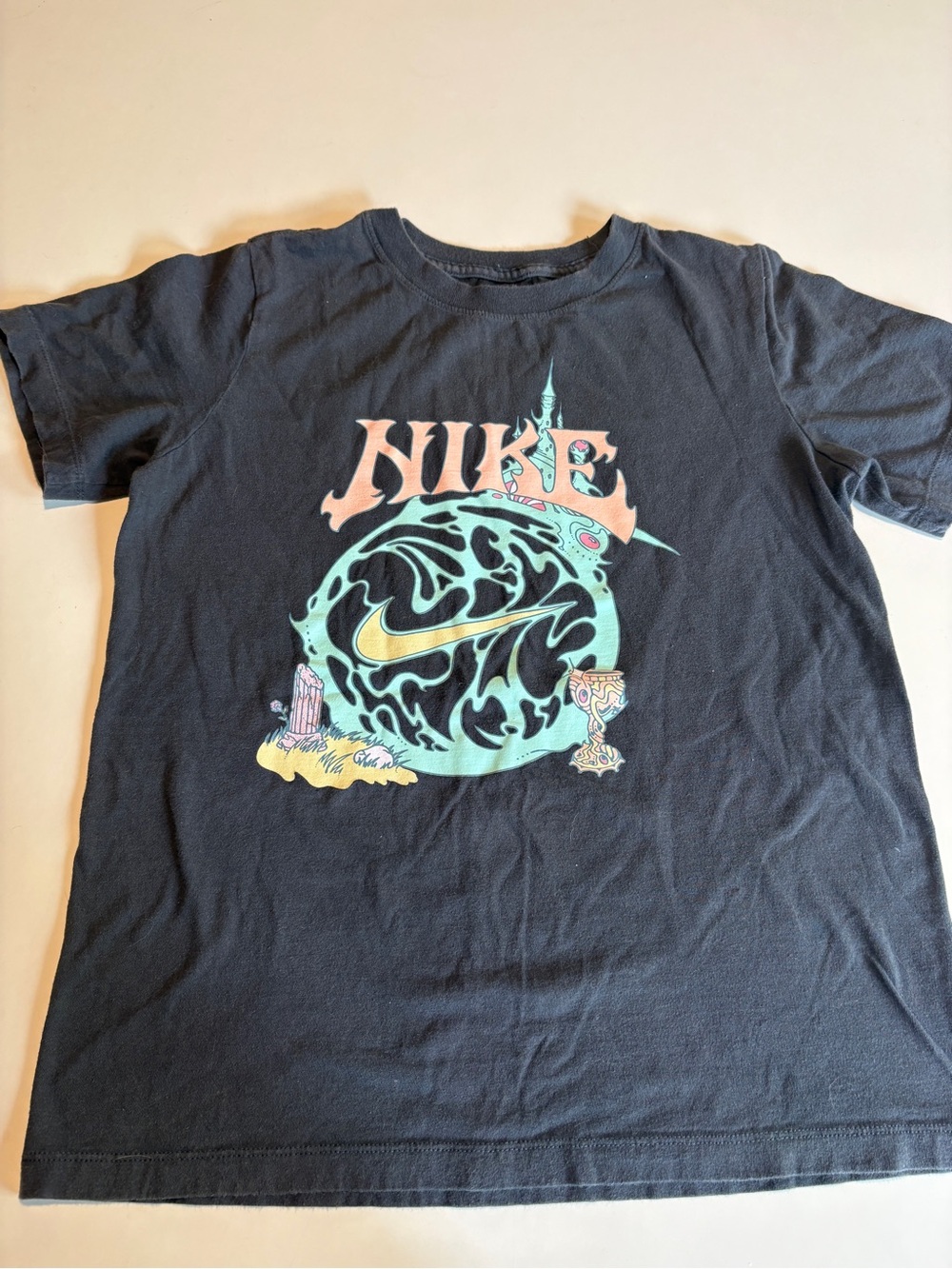 Nike Graphic Tee - with Aqua & Peach Accents